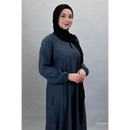 Sawda Textured Crepe Abaya (Dark Grey)