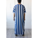 Moroccan Striped Thobe (Blue and Grey)
