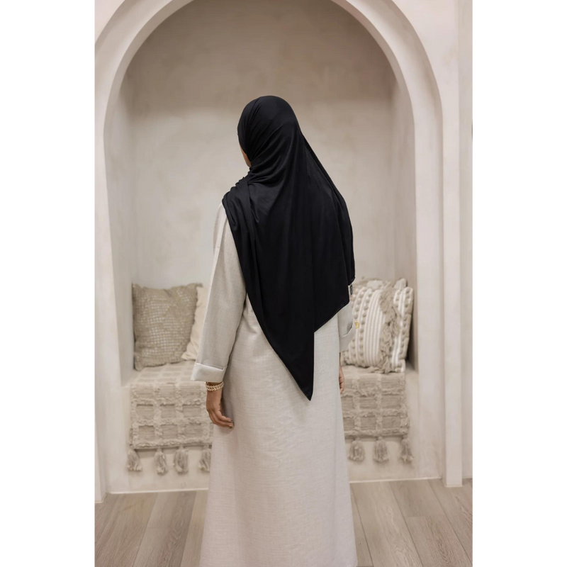 Luxury Linen Abaya in Oat Matt