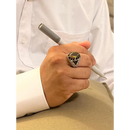 Topaz Axinite Sterling Silver Mens Islamic Ottoman Ring