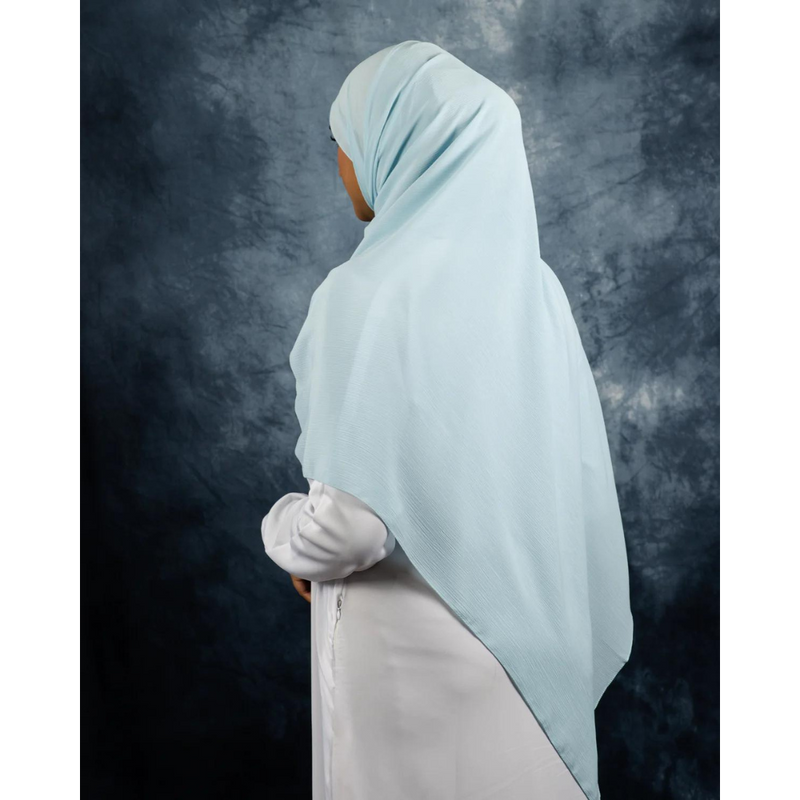 Powder Blue Silk Crinkle Chiffon Hijab