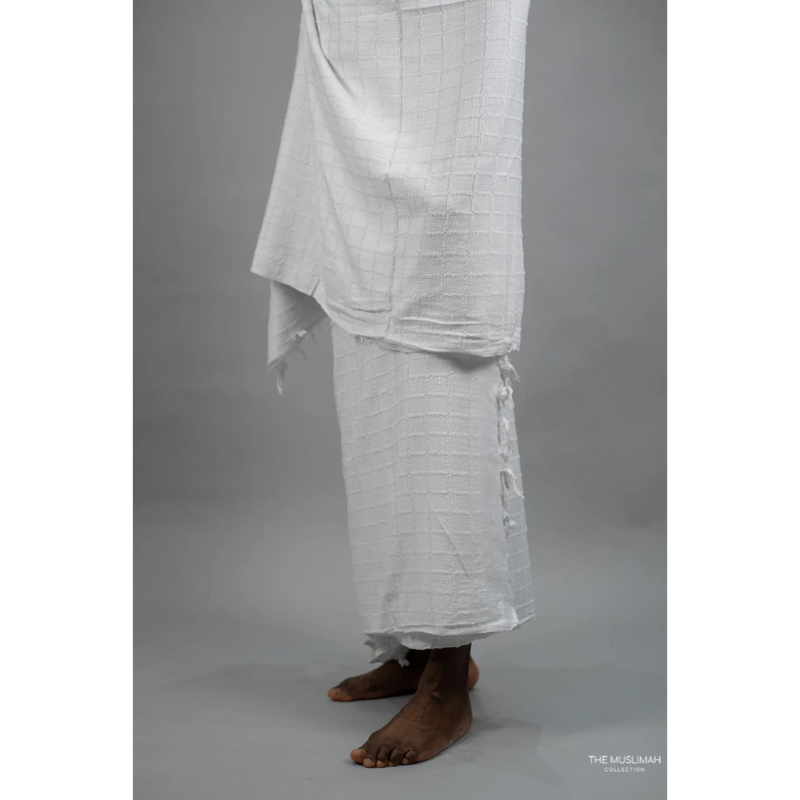 Ihram Islamic Pilgrimage Attire for Hajj and Umrah 2 Unstitched White -  (Standard)