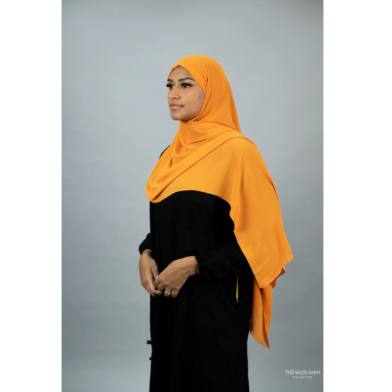 Honey Gold Silk Crinkle Chiffon Hijab