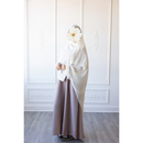 Floral Embroidered Chiffon Hijab Hand Work - Daisy White