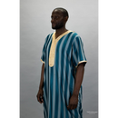 Moroccan Striped Thobe (Turqoise)
