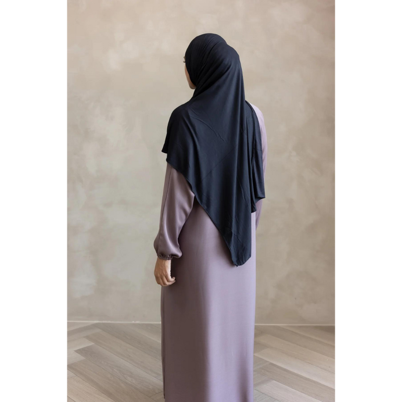 Sawda Textured Crepe Abaya Plum Purple