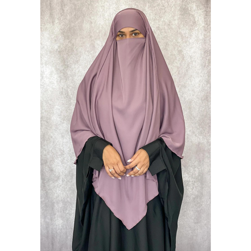 Light Mulberry Two in One Niqab Khimar