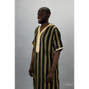 Moroccan Striped Thobe (Black and Gold)