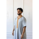Moroccan Short Sleeve Thobe (Wolf Grey)