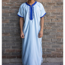 Moroccan Short Sleeve Kids-Boys Thobe (Baby Blue)