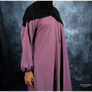 Golden Zipper Abaya with Matching Pockets - Dusty Pink (C44)
