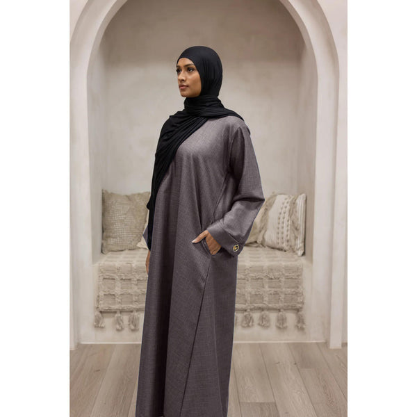 Luxury Linen Abaya (Chocolate Brown)