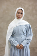 Resort Textured Skirt & Blouse Set - Cream - Blue Tulle