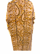 CLEARANCE SALE Beige Floral Filigree Kimono Open Abaya Satin Silk