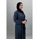 Sawda Textured Crepe Abaya (Dark Grey)