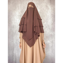 Chiffon Three Layered Princess Khimar - Coffee (C60)