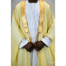 Embroidered Thobe Overcoat Arab Bisht Cloak (Corn Silk)