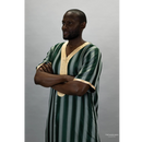 Moroccan Striped Thobe (Emerald Green)