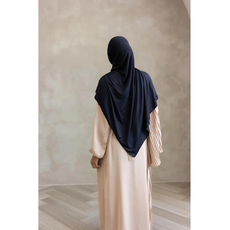 Sale Sawda Pleated Abaya with Stone Belt (Butter)