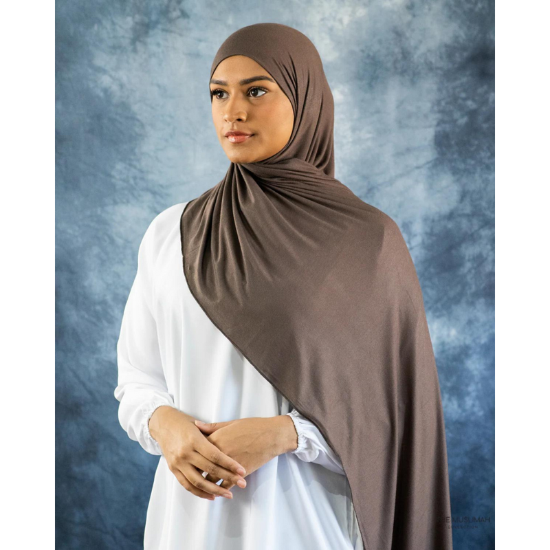 Jersey Hijab (Saddle Brown)