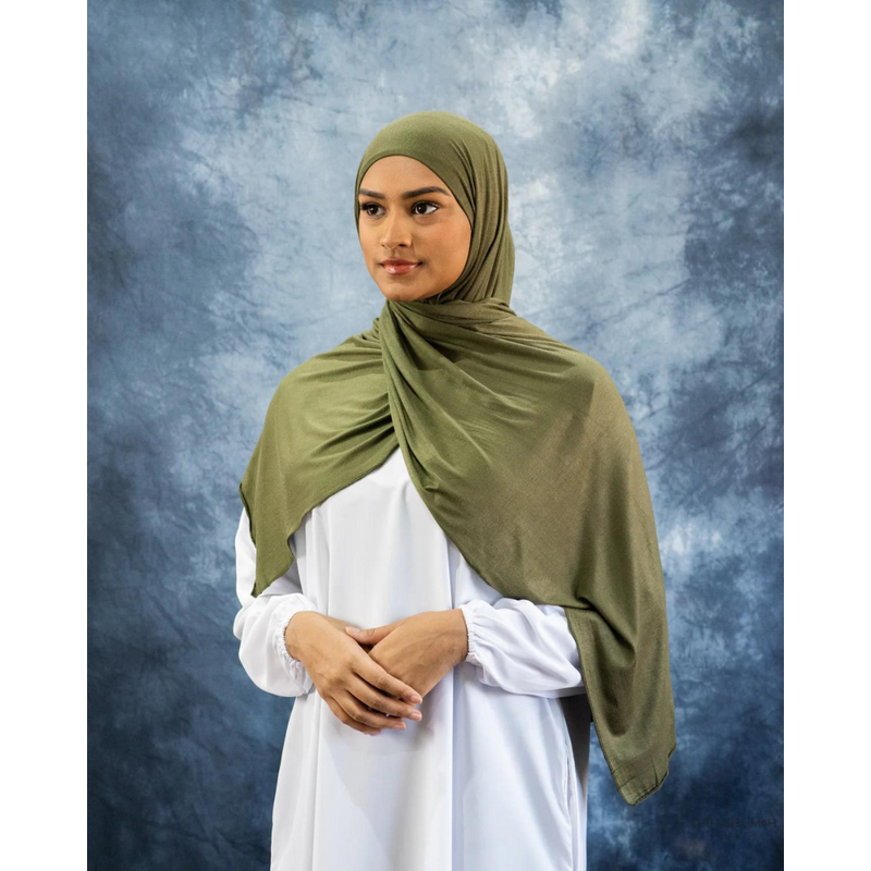 Jersey Hijab - Moss Green