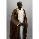Embroidered Thobe Overcoat Arab Bisht Cloak Coffee Brown