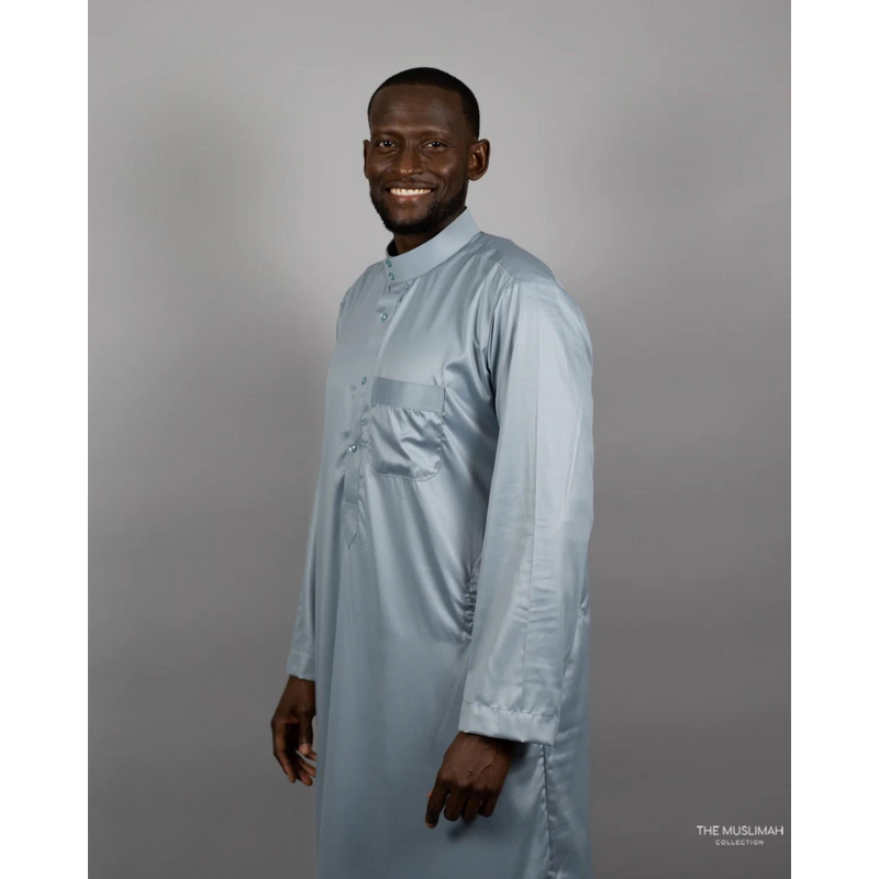 Saudi Collared Thobe Jubbah (Ocean Breeze)