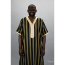 Moroccan Striped Thobe (Black and Gold)