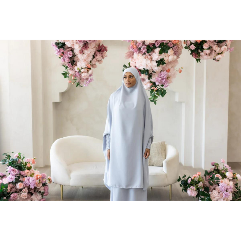 Aisha Two Piece Jilbaab  - Sky Grey