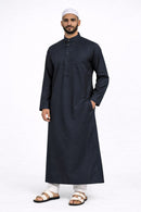 Zubair Collection – Limited Edition Saudi Collared Thobe - Gunmetal