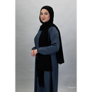 Sawda Textured Crepe Abaya (Dark Grey)
