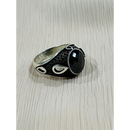 Teardrop Obsidian Sterling Silver Mens Islamic Ottoman Ring