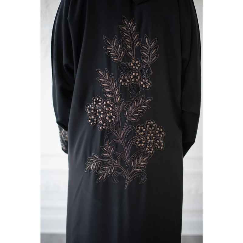 Eid Abaya (Black Floral)