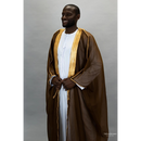 Embroidered Thobe Overcoat Arab Bisht Cloak Coffee Brown