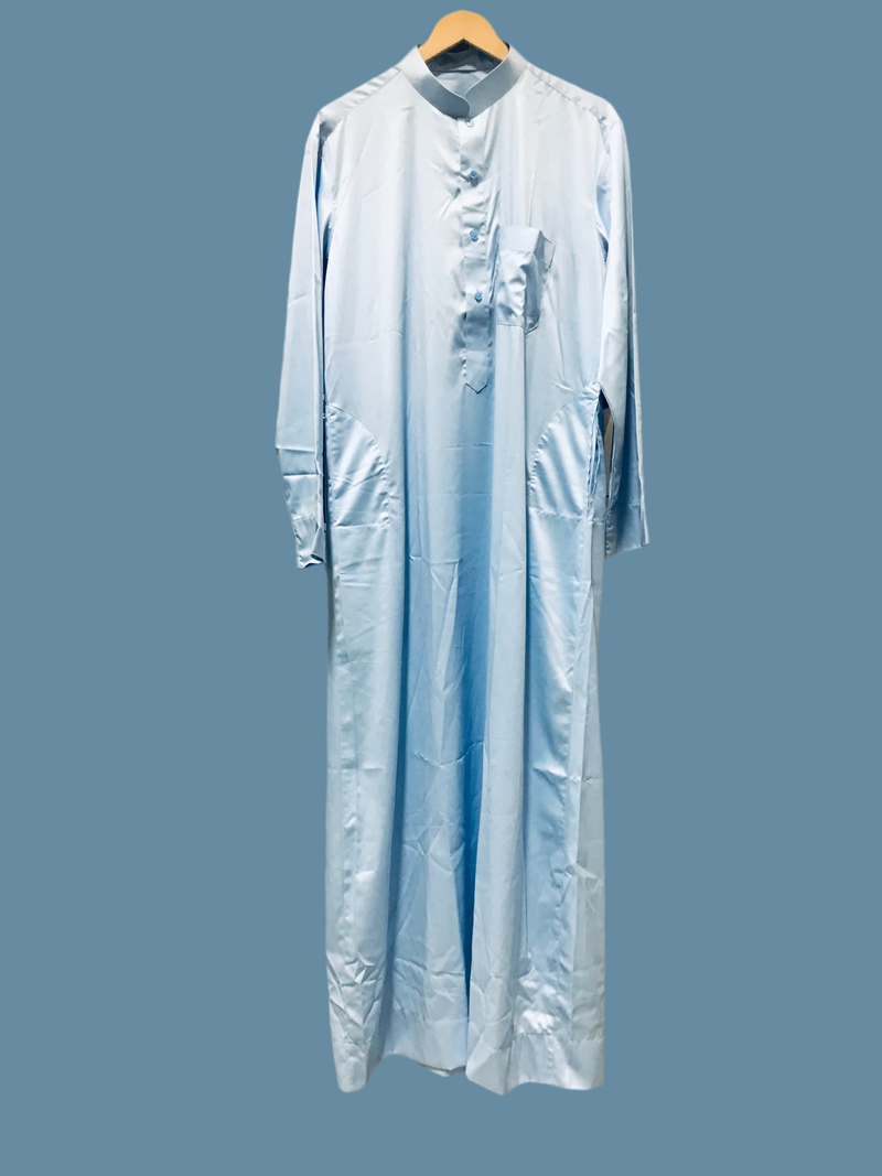 SAMPLE SALE Chinese Collared Thobe Jubbah - Sky Blue (Display Item) - 10