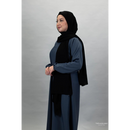 Sawda Textured Crepe Abaya (Dark Grey)