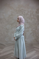 Resort Textured Skirt & Blouse Set - Whipped Pistachio