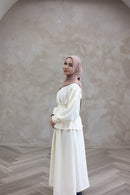 Resort Textured Skirt & Blouse Set - Cloud Cream