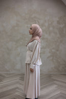 Resort Textured Skirt & Blouse Set - Sand