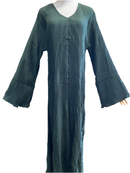 Pleated Plain Abaya (Dark Forest Green)