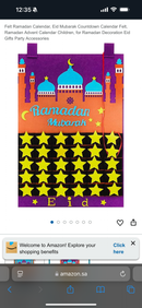 Purple Advent Ramadan Calendar Eid Countdown-  Home Decor