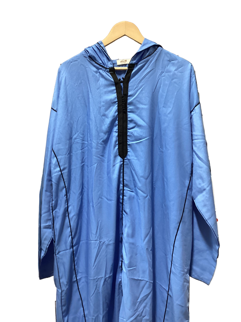 SAMPLE SALE Moroccan Style Hoodie Thobe (Pacific Blue) 14