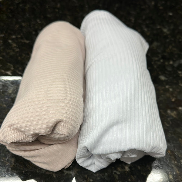 Sample Sale Ribbed Jersey Hijab Bundle Set 2 for $10: Seashell and White - STAIN