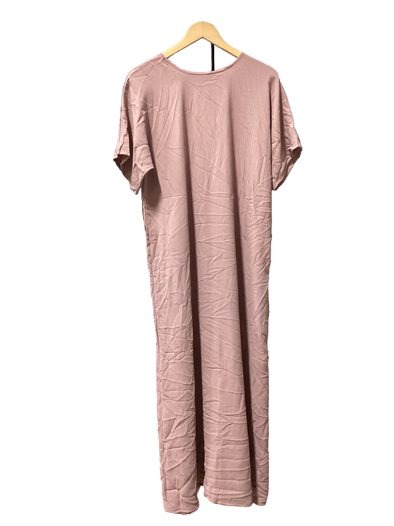 CLEARANCE SALE Linen Embroidered Palm Tree Design - (Dusty Pink)- 17