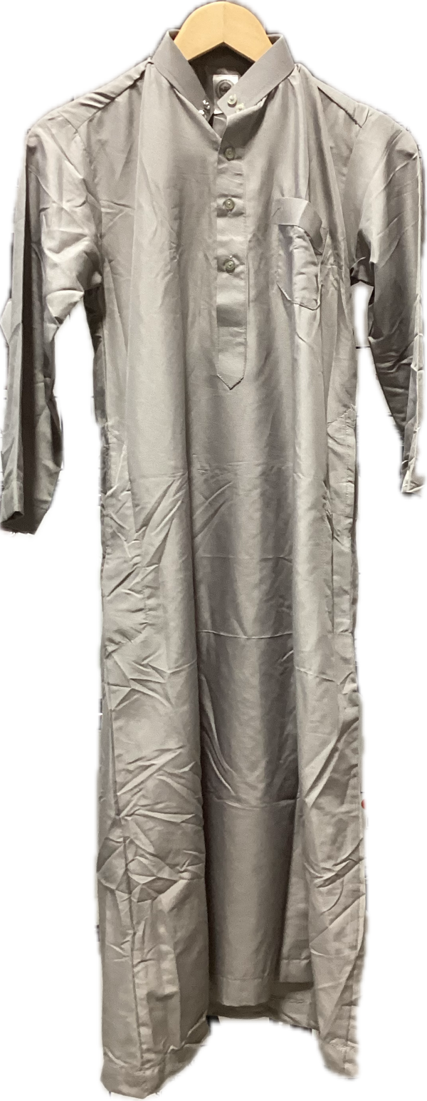 SAMPLE SALE Kids-Boys Saudi collared Thobe (Cloud Grey) - 04