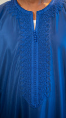 Moroccan 3/4 Sleeve Thobe (Azure Blue)