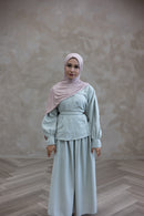 Resort Textured Skirt & Blouse Set - Whipped Pistachio