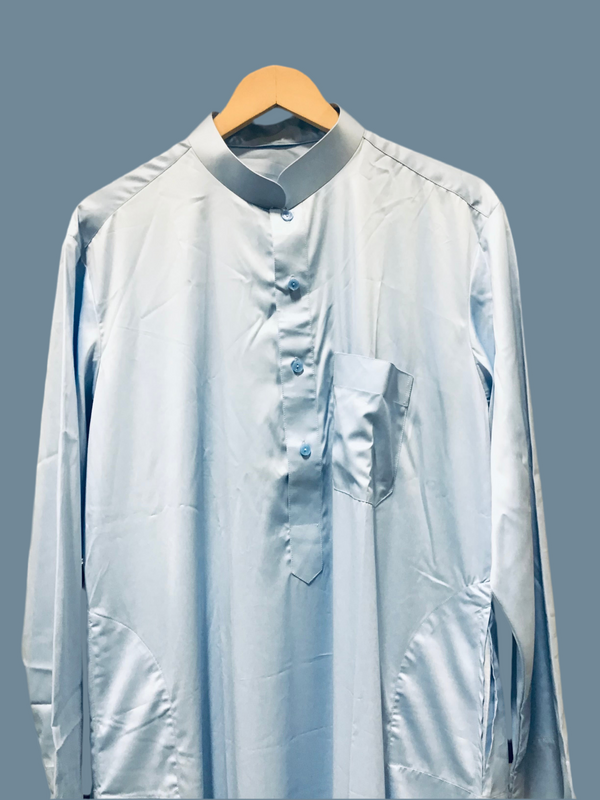 SAMPLE SALE Chinese Collared Thobe Jubbah - Sky Blue (Display Item) - 10