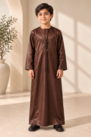 Mini Muslim Boys Thobe - Emirati (Coffee Brown)