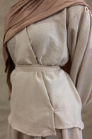 Resort Textured Skirt & Blouse Set - Sand